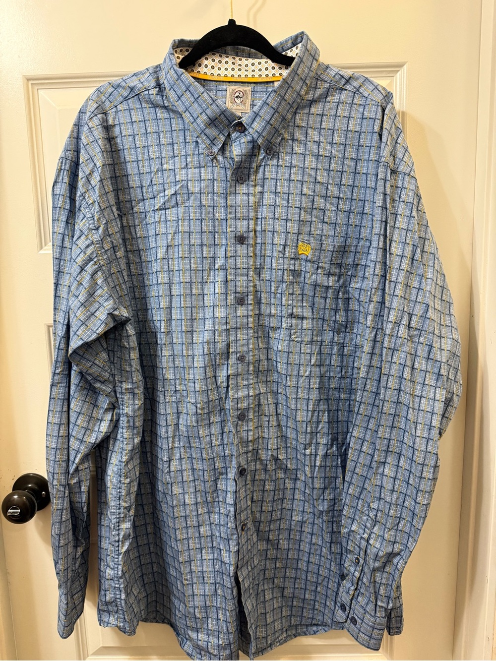 Cinch Men’s XXL Blue Plaid Button-Down Shirt